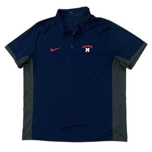 Used Nike Ole Miss Rebels Polo Shirt Navy Blue Size XXXL